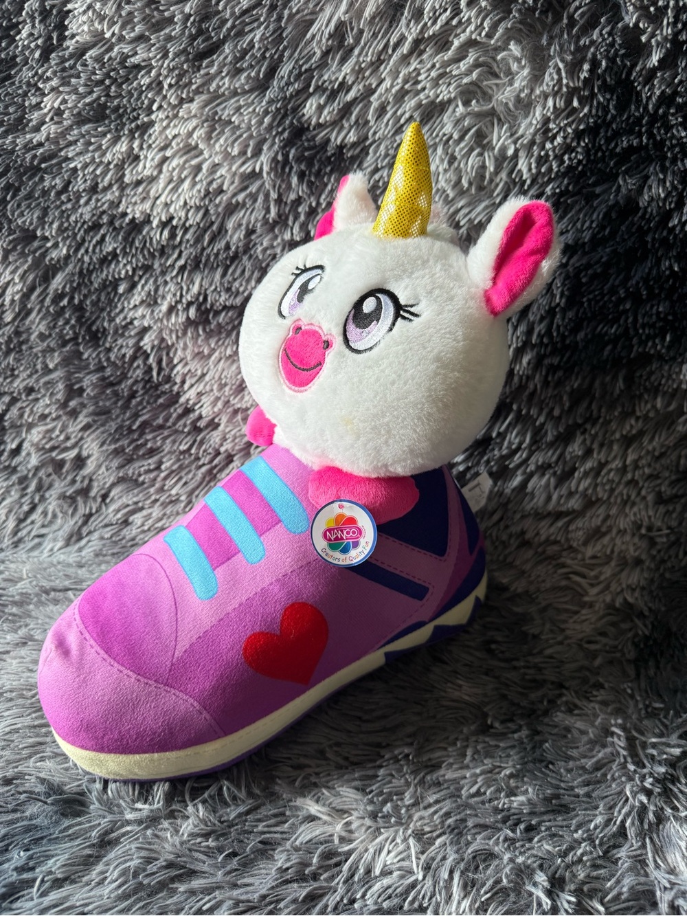 Pink Unicorn Plush Shoe Toy for Kids